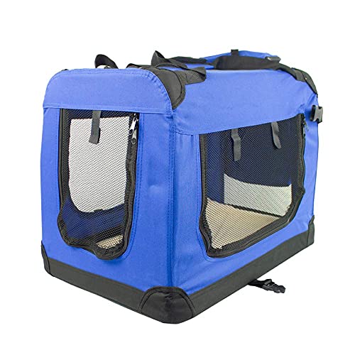 Mobiclinic, Transportín para Mascotas (Perros, Gatos, Conejos, Hurones, Chinchillas), Balú, Talla L, Bolsa de Transporte para Viajes, , con Asas, Transpirable, Plegable, 70x52,5x50 cm, Azul