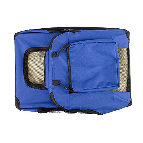 Mobiclinic, Transportín para Mascotas (Perros, Gatos, Conejos, Hurones, Chinchillas), Balú, Talla L, Bolsa de Transporte para Viajes, , con Asas, Transpirable, Plegable, 70x52,5x50 cm, Azul