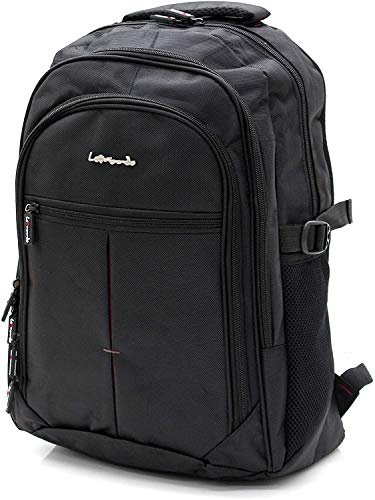 Mochila acolchada con multiples bolsillos Leonardo Mochila para motocicleta LEO50883 para tableta, iPad, soporte para PC, mochila impermeable de 15.6 pulgadas con bolsillos para universidad Laptop Bus