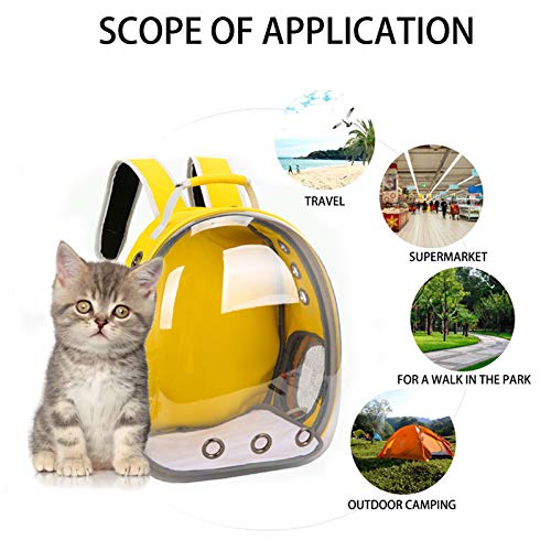 Mochila para gatos, grande, para mascotas, mochila con burbujas, bolsa de transporte ventilada portátil para perros pequeños, transparente impermeable al aire libre, diseño de cápsula transpirable