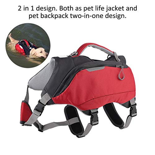 Mochila para perros Bolsas de hombro para perros Mochila portátil impermeable para perros Mochila de viaje para acampar, senderismo, entrenamiento con correa ajustable para actividades al aire libre