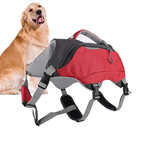 Mochila para perros Bolsas de hombro para perros Mochila portátil impermeable para perros Mochila de viaje para acampar, senderismo, entrenamiento con correa ajustable para actividades al aire libre