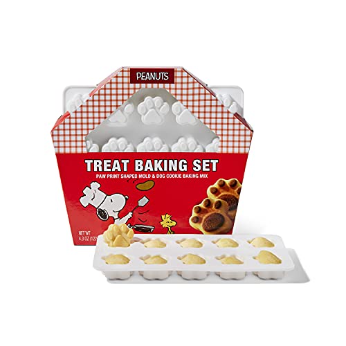 Modern Gourmet Foods, Snoopy, Kit para Hornear Golosinas para Perros, Incluye Molde de Silicona con Forma de Huellas de Perro y Mezcla de Ingredientes