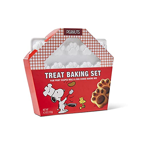 Modern Gourmet Foods, Snoopy, Kit para Hornear Golosinas para Perros, Incluye Molde de Silicona con Forma de Huellas de Perro y Mezcla de Ingredientes