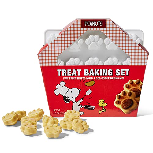 Modern Gourmet Foods, Snoopy, Kit para Hornear Golosinas para Perros, Incluye Molde de Silicona con Forma de Huellas de Perro y Mezcla de Ingredientes