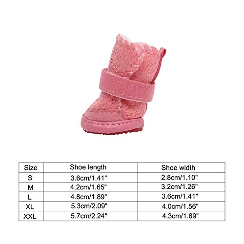 MOLUO Zapatos para perros 4pcs / set gruesos zapatos Perro de la nieve for mascotas Chihuahua Animal El calentamiento de algodón zapatillas de deporte de invierno de la felpa del perrito gatos calient