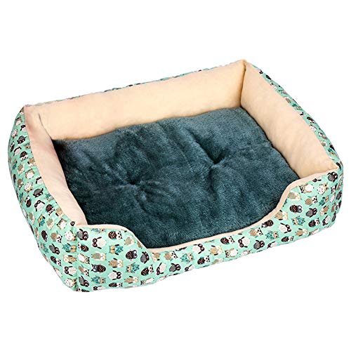 Moooi Cama Perro Mediano Caseta Perro Colchon Perro Cómoda De Felpa Muy Suave Cama Perro Antiestres Camas Perro Baratas Cama para Perros Grandes Small,Owl Green