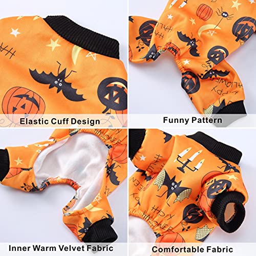 Mosucoirl Disfraz de Perro Mascota Halloween,Patrón de Calabaza de Mono de Perro Pijama de Perro para Cachorro Perros Pequeños Medianos Gatos Chihuahua Osito de Peluche Fiesta de Navidad (XL)