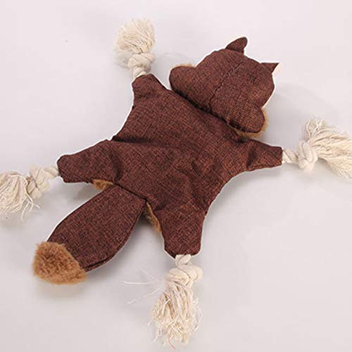 Mothcattl Perro Perro Cachorro Lindo Ardilla Forma Forma de Peluche muñeca Sonido Papel chillido Chew Rojo