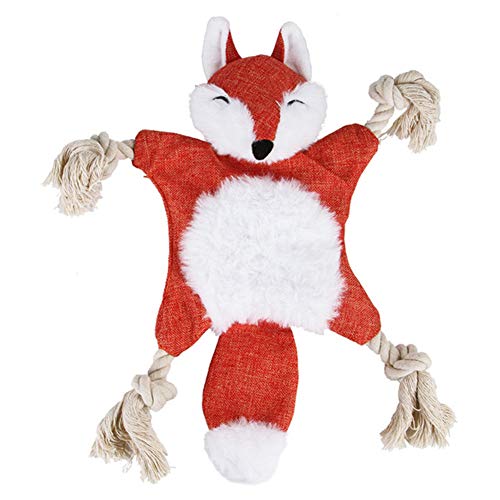 Mothcattl Perro Perro Cachorro Lindo Ardilla Forma Forma de Peluche muñeca Sonido Papel chillido Chew Rojo