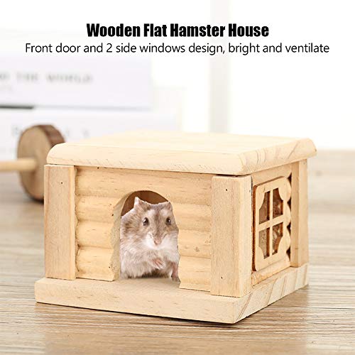 MOUMOUTEN 1 Pieza de casa de hámster, Mini cabaña de Madera con Parte Superior Plana para Mascotas, hábitats de anidación de Animales para Conejillo de Indias, Chinchilla, Rata, ratón, jerbo