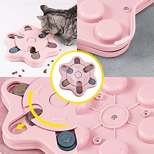 Mousyee Juguete de Puzle para Perros, Juegos Inteligencia Perros Rosa Bol para Juegos de Cerebro para Perros con Almohadillas Antideslizantes para Mejorar el Coeficiente Intelectual de Las Mascotas