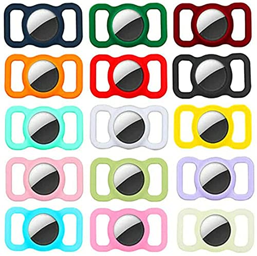 MRZJ 2 fundas de silicona para mascotas para Apple Airtag GPS Finder Perro Gato Collar lazo Mascotas Smart GPS Tracker Mini Anti-perdida Impermeable Bluetooth Localizador Ajustable C