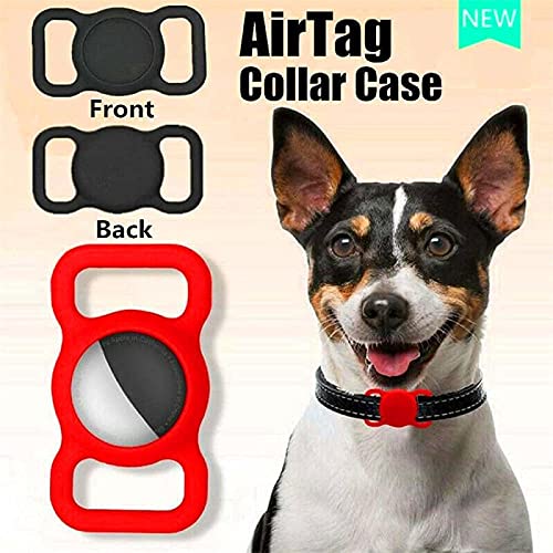 MRZJ 2 fundas de silicona para mascotas para Apple Airtag GPS Finder Perro Gato Collar lazo Mascotas Smart GPS Tracker Mini Anti-perdida Impermeable Bluetooth Localizador Ajustable C