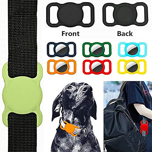 MRZJ 2 fundas de silicona para mascotas para Apple Airtag GPS Finder Perro Gato Collar lazo Mascotas Smart GPS Tracker Mini Anti-perdida Impermeable Bluetooth Localizador Ajustable C