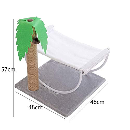 MU Cat Rasguing Posts Coconut Tree-Cat Scratch Post con Haa Y Colgar Pelota para Gatos Pollo de Felpa Ssis Scratch Pole Cat Scraver