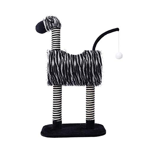 MU Zebra Cat Tree, Cat Tower Cat House Condominio con Postes de Rasguños, Actividad Torre Gato Play Muebles de Casa con Pelota Colgante, Juguete para Gatos