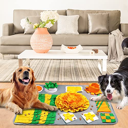 MULEVIP Snuffle Mat para Perros 72 * 52 cm Alfombra Olfativa Perros,Alfombra de Actividades para Mascotas,Alfombra Olfato Perro Mat para el Entrenamiento del Olfato y la Alimentación Lenta