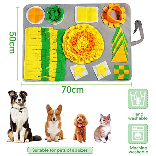 MULEVIP Snuffle Mat para Perros 72 * 52 cm Alfombra Olfativa Perros,Alfombra de Actividades para Mascotas,Alfombra Olfato Perro Mat para el Entrenamiento del Olfato y la Alimentación Lenta