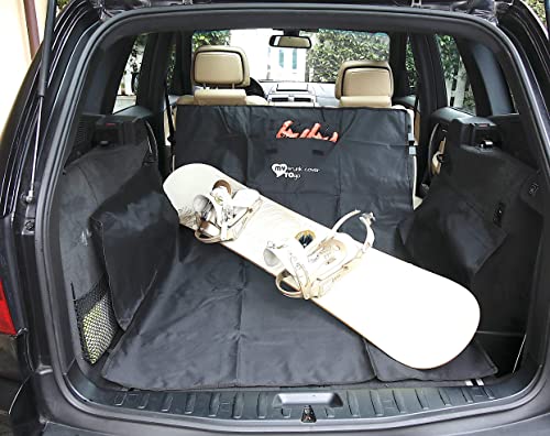 MY TO - Funda para Maletero Coche Protector de Perros - Accesorios Coche Antideslizante, Impermeable y Universal para Perro, con Bolsillas para Cepillo, Collares, Bozal, 155 X 170 Cm, Color Negro