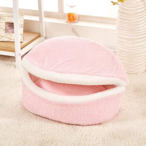 MYBOON - Cama para Hamburguesa Suave y Bonita, Gato, Gatito, Cachorro, Nido para Mascotas, Funda para casa, extraíble, Resistente al Viento, Invierno cálido, Cama de Hamaca, Gris