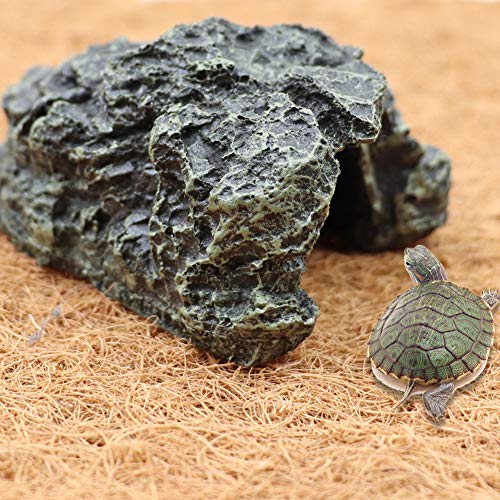 M.Z.A Decoración De Acuario Cueva De Resina Cueva De Reptil Cesta De Resina Plataforma Hábitat Decoración De Piedra Para Pequeños Lagartos, Tortugas, Anfibios, Peces