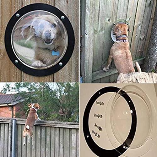 N / B 2 Ventanas Tipo Domo para Perros y Mascotas, Ventana Transparente con Forma de Burbuja para Mascotas, acrílico de 12 Pulgadas/Evita Que la Valla salte/Reduce los ladridos