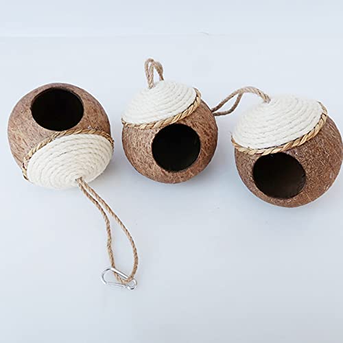 N / B Casa de Aves de Coco, Coco Natural Mantenga el cálido Fibra Colgante de la Jaula de pájaros del pájaro del Aves, Adecuado para los Loros de Mascotas Hamsters Squirrels and Finches