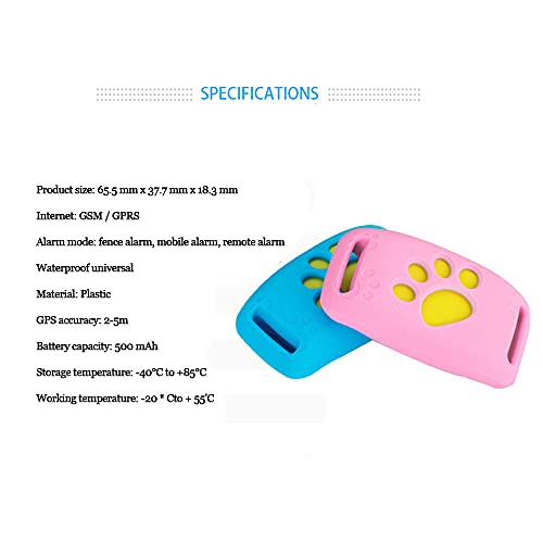 "N/A" DWQ Perro Gato GPS Tracking Mascotas Anti-Drop Localizador en tiempo real Perro Collar de Animal Azul