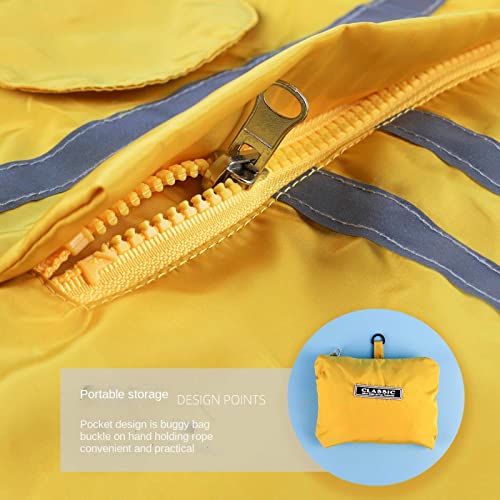 NA Nuevo impermeable para mascotas rayas reflectantes con capucha ropa para perros impermeable almacenamiento plegable ropa para mascotas