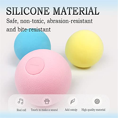 NA Pelotas de Juguete para Gatos con Sonidos Mascotas Interactivo Pelotas Chirriante para Mascotas Bola Juguetes Juguetes del Catnip Chaser Juguete para Perros de Interior 3 Colores Bolas