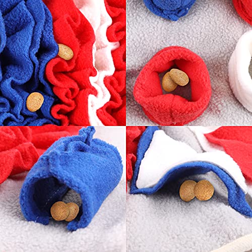 Nabance Snuffle Mat para Perros, Alfombra Olfativa Perros Snuffle Mat, Alfombra Interactiva Perros, Juguetes para Perros Muy Activos o con Ansiedad - con Agujeros para Colgar (Anillo Rojo)