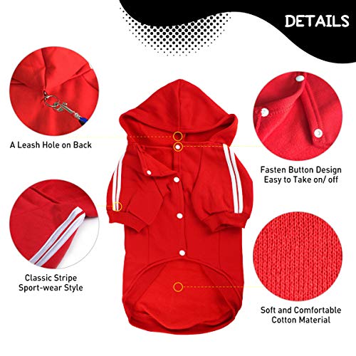 NAMSAN Sudaderas para Perros con Capucha Disfraces para Perros, Abrigo Perro de Invierno Suave y Cómoda, Ropa para Perros Medianos y Grandes, Rojo-3XL