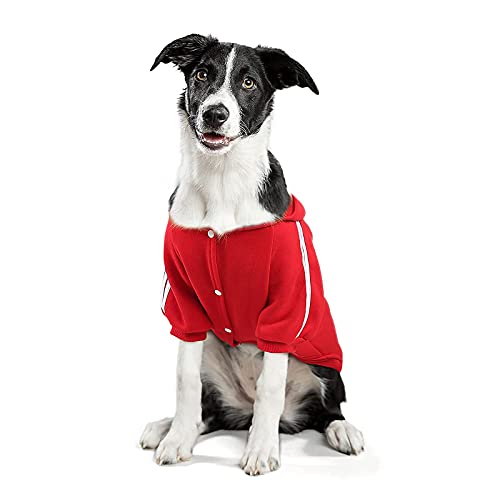 NAMSAN Sudaderas para Perros con Capucha Disfraces para Perros, Abrigo Perro de Invierno Suave y Cómoda, Ropa para Perros Medianos y Grandes, Rojo-3XL