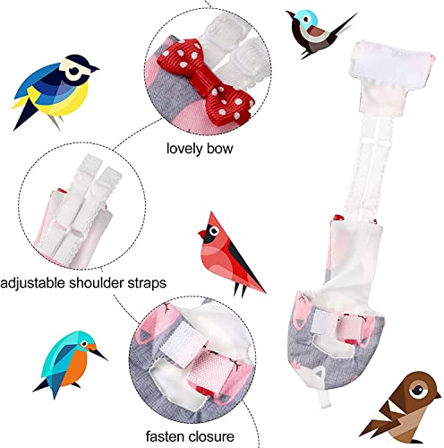 Namvo 4 pañales para pájaros, forro de vuelo Suite Liner, lavables, reutilizables, protectores de pañal con capa interior impermeable