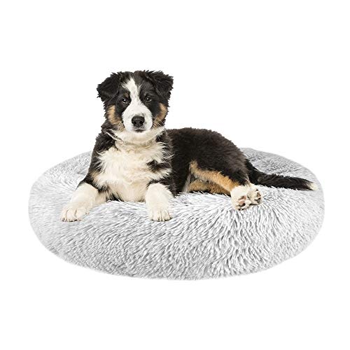 Nasjac - Cama tranquilizadora para Mascotas, Donut Cuddler Nest Cálido, Suave, cojín de Felpa para Perros y Gatos con acogedora Esponja Antideslizante para Mascotas pequeñas