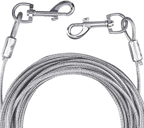 NATUCE Cable para Atar Perros, 10 pies / 3M Cable de Amarre para Perros de hasta 176 Libras, Adecuado para Todas Las Razas (Rojo)