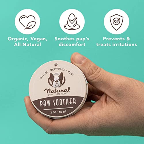 Natural Dog Company Paw Soother 59 ml| para perros seca agrietada Rough Paw almohadillas | orgánico, vegano