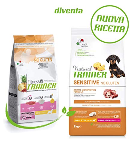 Natural Trainer Sensitive No Gluten - Pienso para Perros Mini-Toy Puppy-Junior con Pato y Cereales Integrales - 2kg