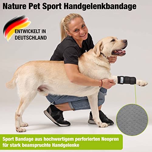 NATURE PET - Vendaje de la articulación carpometacarpiana de Perro para Deporte/Vendaje de Soporte para Perros CarpoLock Sport - Negro - L