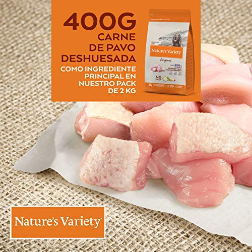 Nature's Variety Original No Grain - Pienso para perros adultos con pavo deshuesado 2 Kg