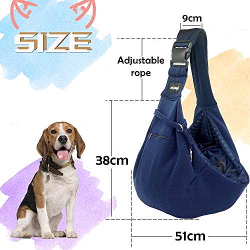 NATUYA Bolsa de viaje para mascotas – Mochila de malla transpirable para viajes, para perros, gatos, manos libres, bolsa para mascotas, bolsillo con hebilla (azul)