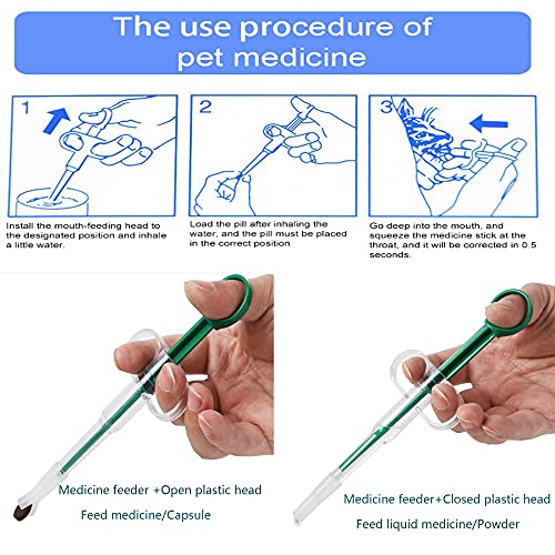 NC 2 Jeringas para Mascotas, Dispensador De Pastillas para Mascotas, Alimentador de Pastillas para Perros y Gatos, Dispensadora De Alimentación Médica Reutilizable