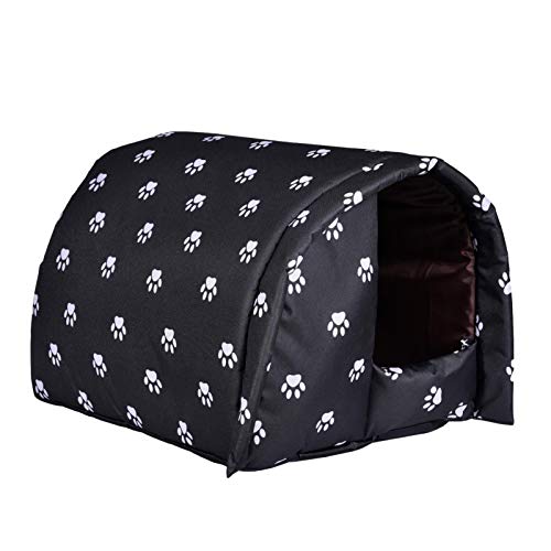 Nedyet Cómodo triángulo cama para gatos, tienda de campaña, impermeable, casa para perros y mascotas, para exteriores, resistente a la intemperie, plegable