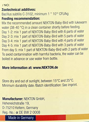 Nekton Baby Bird, 1 Unidad (1 x 400 g) 47 EU