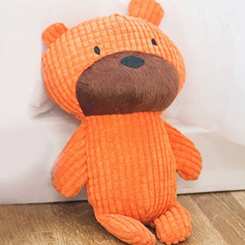 Newin Star Perrito De Peluche Chirrido Perrito Juguete De Juguete Vocal Interactivo Dientes Molar Relleno Mascota Peluquero Juguete Naranja Linda Oso Forma 1pc