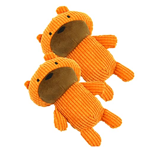 Newin Star Perrito De Peluche Chirrido Perrito Juguete De Juguete Vocal Interactivo Dientes Molar Relleno Mascota Peluquero Juguete Naranja Linda Oso Forma 1pc