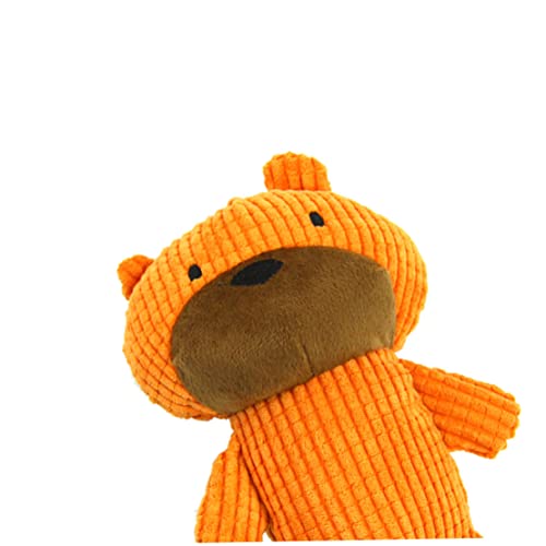 Newin Star Perrito De Peluche Chirrido Perrito Juguete De Juguete Vocal Interactivo Dientes Molar Relleno Mascota Peluquero Juguete Naranja Linda Oso Forma 1pc