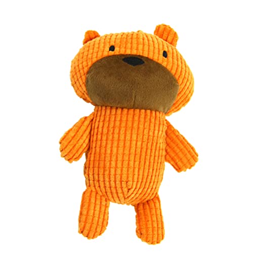 Newin Star Perrito De Peluche Chirrido Perrito Juguete De Juguete Vocal Interactivo Dientes Molar Relleno Mascota Peluquero Juguete Naranja Linda Oso Forma 1pc