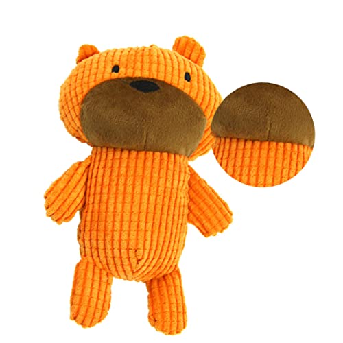 Newin Star Perrito De Peluche Chirrido Perrito Juguete De Juguete Vocal Interactivo Dientes Molar Relleno Mascota Peluquero Juguete Naranja Linda Oso Forma 1pc